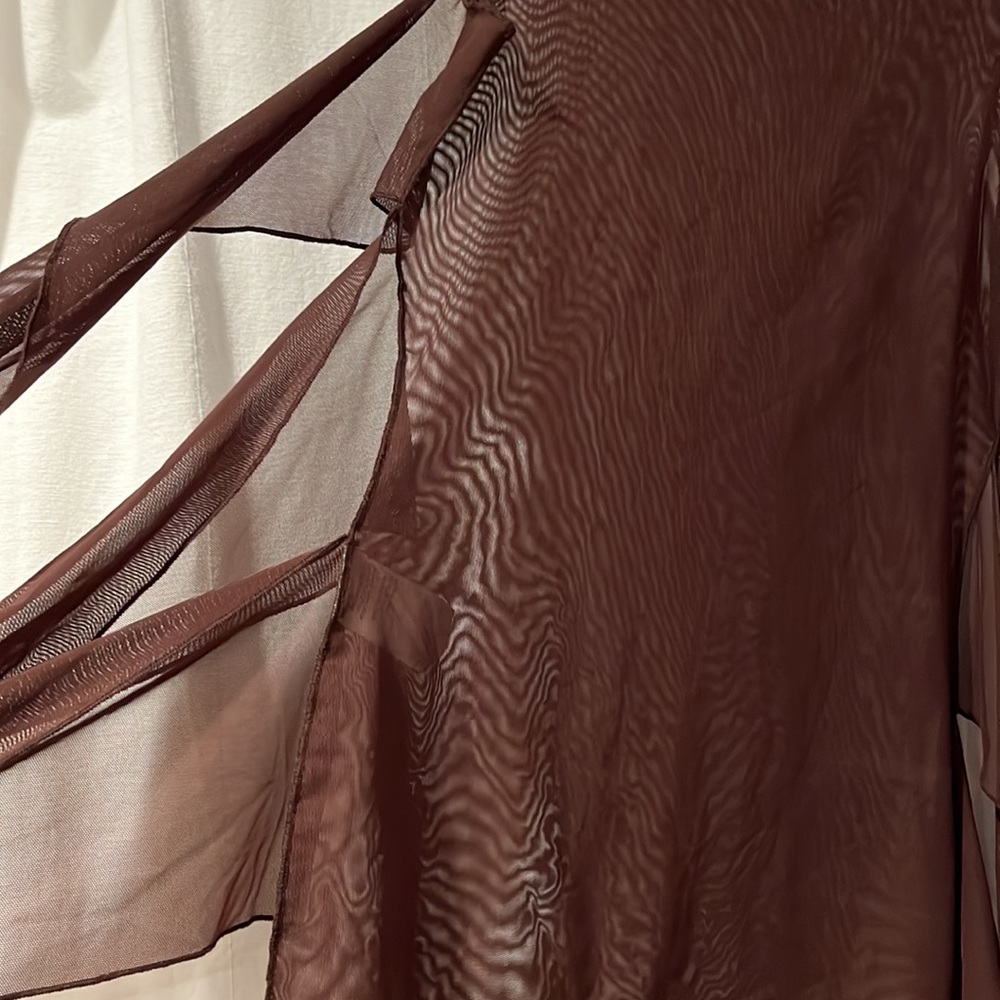 Kim Shui Brown Wrap Top - Picture 12 of 16